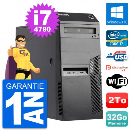 PC Tour Lenovo ThinkCentre M83 Intel i7-4790 RAM 32Go Disque 2To Windows 10 Wifi