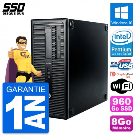 PC Tour HP ProDesk 600 G1 Intel Pentium G3220 RAM 8Go SSD 960Go Windows 10 Wifi