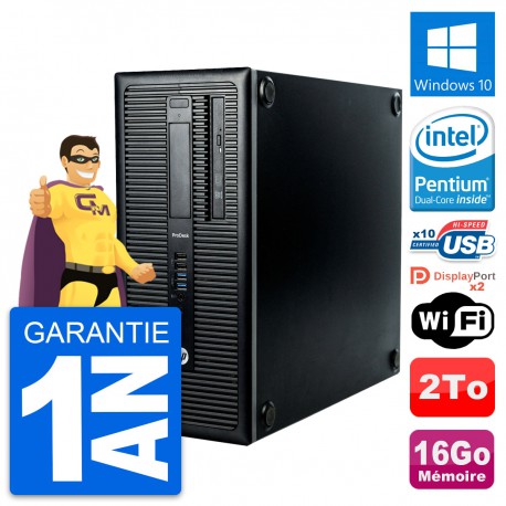 PC Tour HP ProDesk 600 G1 Intel G3220 RAM 16Go Disque Dur 2To Windows 10 Wifi
