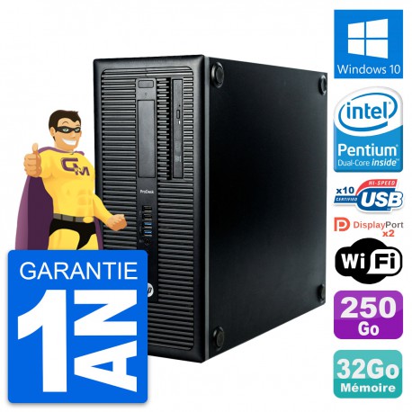 PC Tour HP ProDesk 600 G1 Intel G3220 RAM 32Go Disque Dur 250Go Windows 10 Wifi