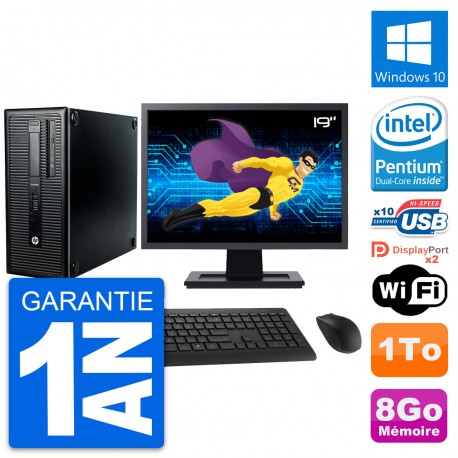 PC Tour HP ProDesk 600 G1 Ecran 19" G3220 RAM 8Go Disque 1To Windows 10 Wifi