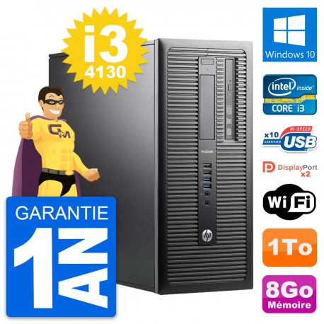 PC Tour HP ProDesk 600 G1 Intel i3-4130 RAM 8Go Disque Dur 1To Windows 10 Wifi