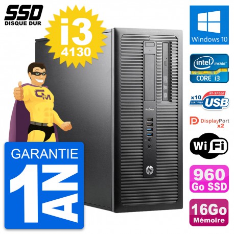 PC Tour HP ProDesk 600 G1 Intel Core i3-4130 RAM 16Go SSD 960Go Windows 10 Wifi