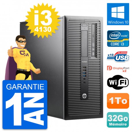 PC Tour HP ProDesk 600 G1 Intel i3-4130 RAM 32Go Disque Dur 1To Windows 10 Wifi