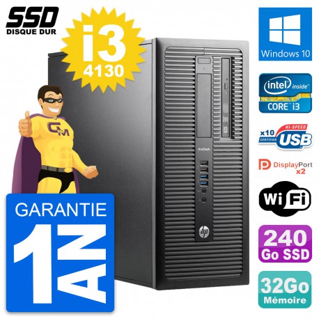 PC Tour HP ProDesk 600 G1 Intel Core i3-4130 RAM 32Go SSD 240Go Windows 10 Wifi