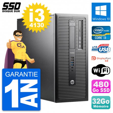 PC Tour HP ProDesk 600 G1 Intel Core i3-4130 RAM 32Go SSD 480Go Windows 10 Wifi