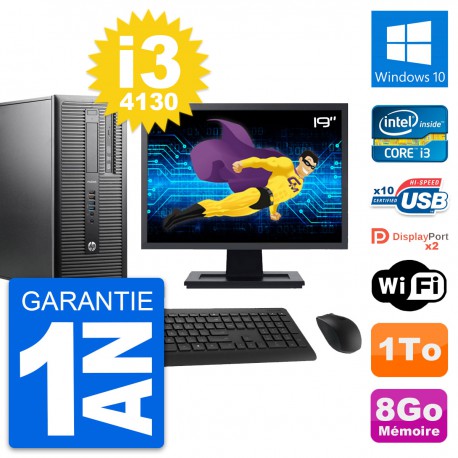 PC Tour HP ProDesk 600 G1 Ecran 19" i3-4130 RAM 8Go Disque 1To Windows 10 Wifi