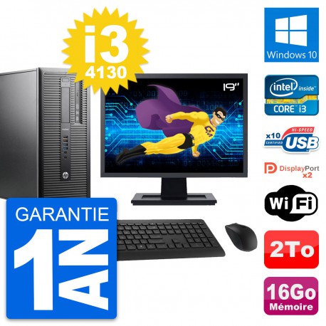 PC Tour HP ProDesk 600 G1 Ecran 19" i3-4130 RAM 16Go Disque 2To Windows 10 Wifi