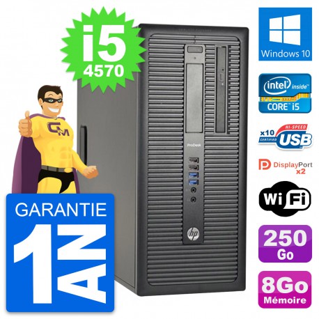 PC Tour HP ProDesk 600 G1 Intel i5-4570 RAM 8Go Disque Dur 250Go Windows 10 Wifi