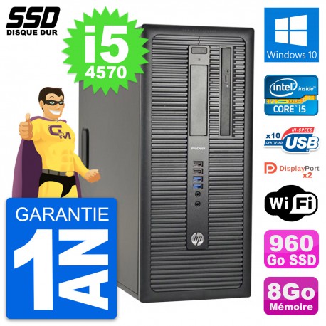 PC Tour HP ProDesk 600 G1 Intel Core i5-4570 RAM 8Go SSD 960Go Windows 10 Wifi