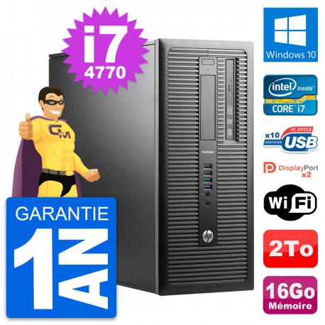 PC Tour HP ProDesk 600 G1 Intel i7-4770 RAM 16Go Disque Dur 2To Windows 10 Wifi