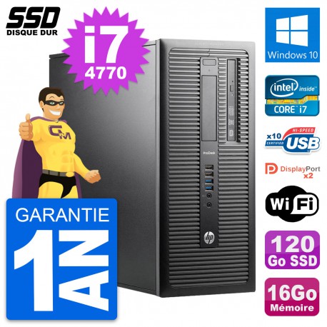 PC Tour HP ProDesk 600 G1 Intel Core i7-4770 RAM 16Go SSD 120Go Windows 10 Wifi