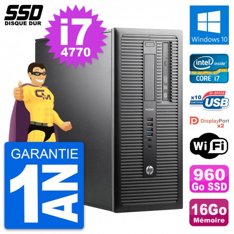 PC Tour HP ProDesk 600 G1 Intel Core i7-4770 RAM 16Go SSD 960Go Windows 10 Wifi