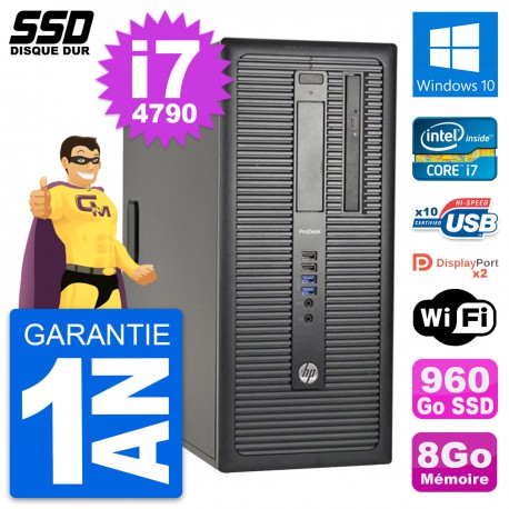 PC Tour HP ProDesk 600 G1 Intel Core i7-4790 RAM 8Go SSD 960Go Windows 10 Wifi