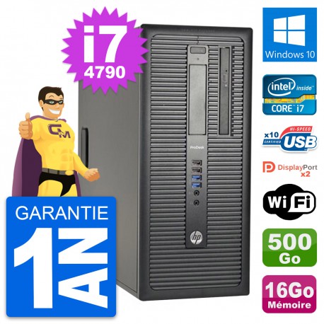 PC Tour HP ProDesk 600 G1 Intel i7-4790 RAM 16Go Disque 500Go Windows 10 Wifi