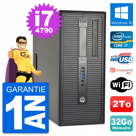 PC Tour HP ProDesk 600 G1 Intel i7-4790 RAM 32Go Disque Dur 2To Windows 10 Wifi