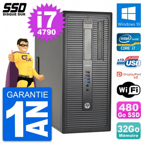 PC Tour HP ProDesk 600 G1 Intel Core i7-4790 RAM 32Go SSD 480Go Windows 10 Wifi