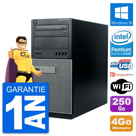 PC Tour Dell OptiPlex 790 MT Intel G630 RAM 4Go Disque Dur 250Go Windows 10 Wifi