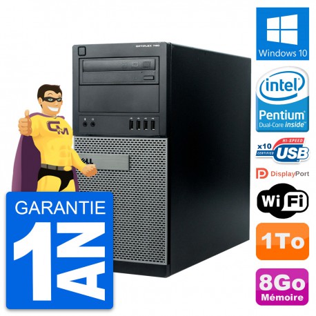PC Tour Dell OptiPlex 790 MT Intel G630 RAM 8Go Disque Dur 1To Windows 10 Wifi