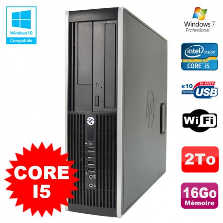PC HP Elite 8200 SFF Intel Core I5 3.1GHz 16Go Disque 2To DVD WIFI W7